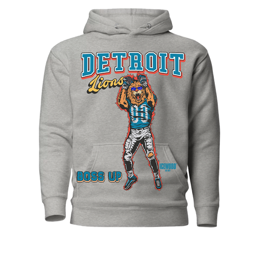 Detroit Lions Boss Up Hoodie- Gray